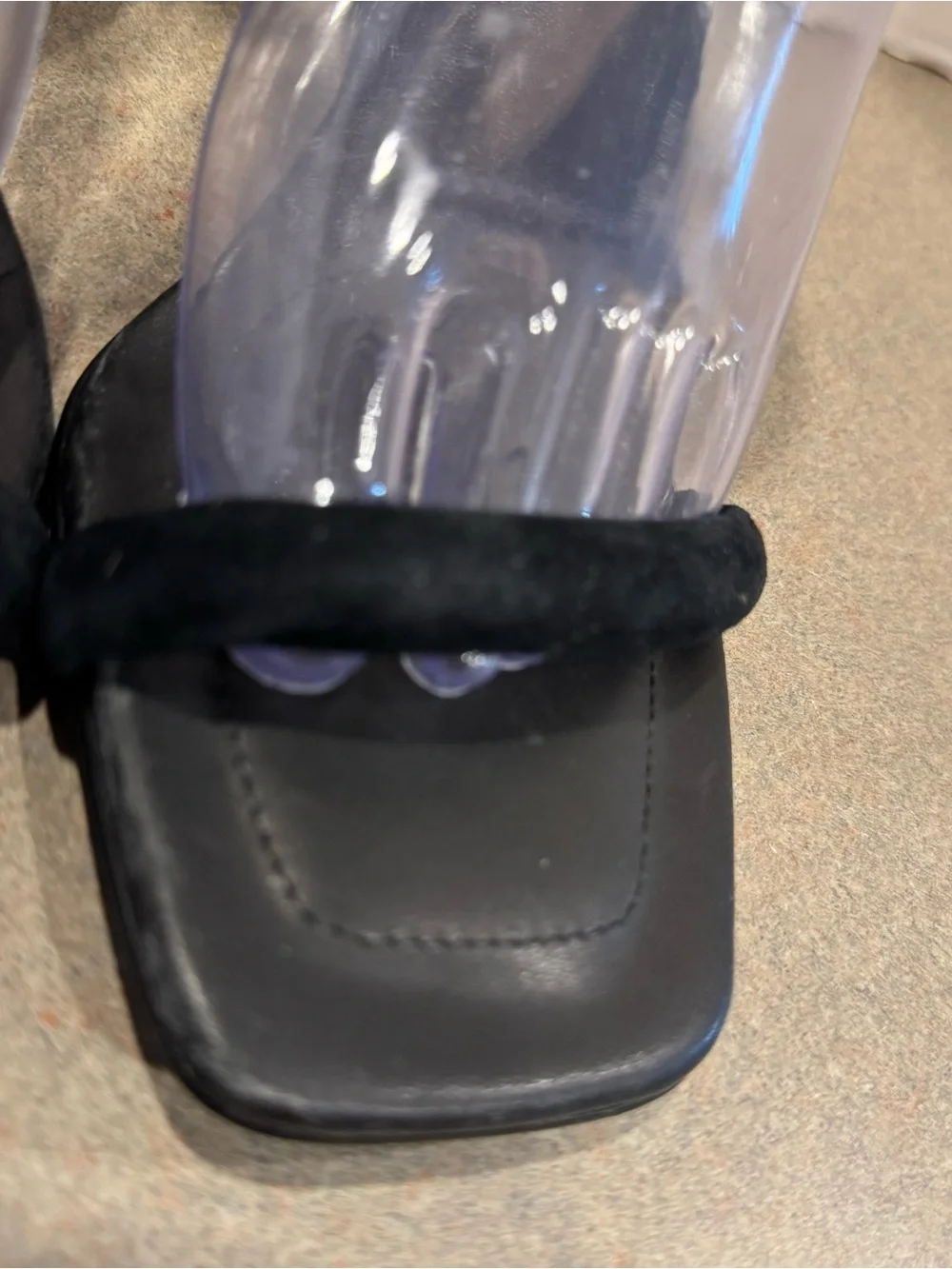 Natori Glow Nappa Leather Block Heel Black Sandals